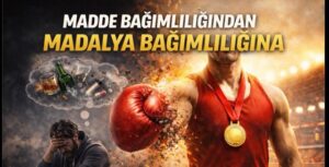 Madalya kazanan sporcu ve bağımlılık temasıyla ilgili görsel, madde bağımlılığından madalya bağımlıl.