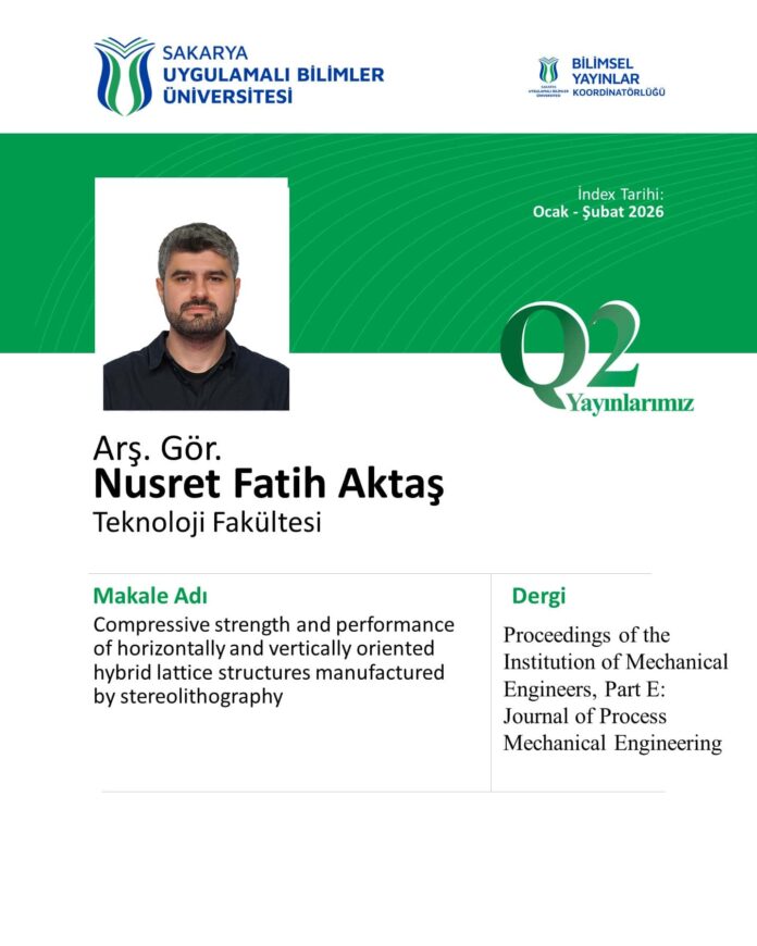 Fakültemiz Öğretim Üyeleri Q1 ve Q2 Dergilerde Bilimsel Yayınlarıyla Dikkat Çekti